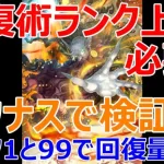 【ロマサガRS】佐賀アウナスの竹崎カニヒール　HP回復術のランク1と99でどのくらい回復量が違うのか検証　果たしてランク上げはホントに必要？【ロマサガ リユニバース】【ロマンシングサガ リユニバース】