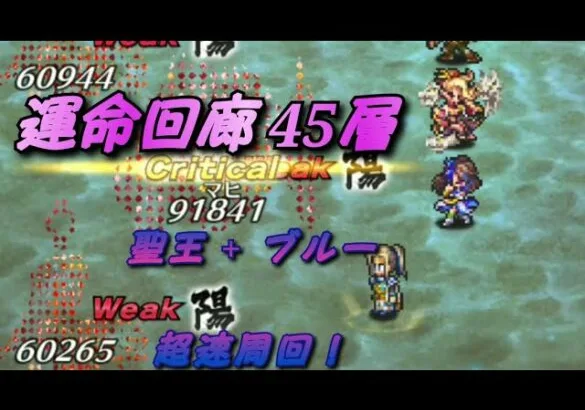 【ロマサガRS】運命の回廊 45層【聖王 + ブルー引率】超速周回！ Romancing SaGa Re;univerSe