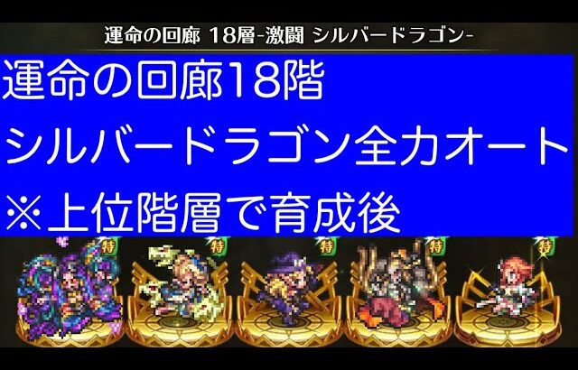 【ロマサガRS】運命の回廊18階シルバードラゴン全力オート攻略【育成後】