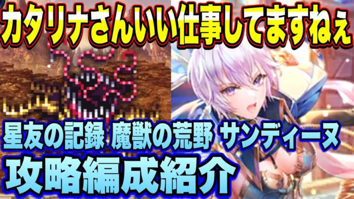 【ロマサガRS】フリークエスト星友の記録 魔獣の荒野 サンディーヌとの戦い攻略編成紹介！【ロマンシングサガリユニバース】