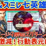 【ロマサガRS】ベア＆スミレ七英雄攻略！運ゲー激減！27ターンfinish行動表元に解説【ロマンシングサガリユニバース】