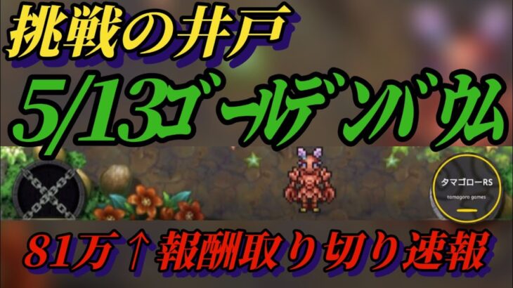 【ロマサガRS】めがみ無し かみ無し 5月13日 挑戦の井戸 ゴールデンバウム 81万↑報酬取り切り速報 #ロマサガRS #新ロマサガRS