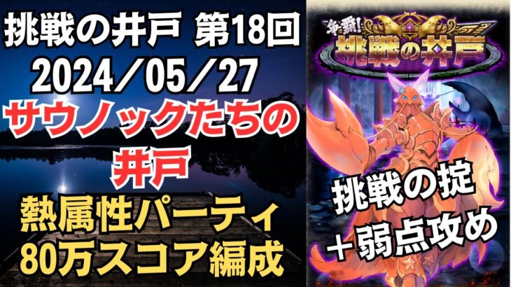 【ロマサガRS】熱属性でゴリ押し!! 全報酬獲得 80万スコア編成 挑戦の井戸「第18回 サウノックたちの井戸」2024/05/27 ロマンシングサガリユニバース