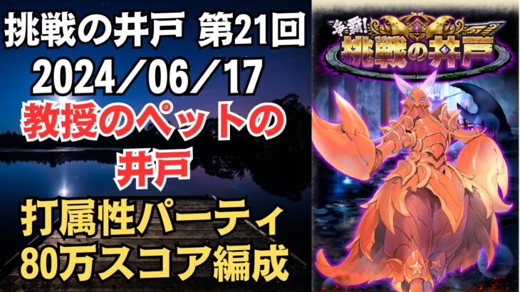 【ロマサガRS】打属性が超有利!! 全報酬獲得 80万スコア編成 挑戦の井戸「第21回 教授のペットの井戸」2024/06/17 ロマンシングサガリユニバース