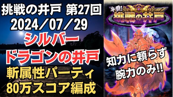 【ロマサガRS】やっぱり安定の斬属性!! 全報酬獲得 80万スコア編成 挑戦の井戸「第27回 シルバードラゴンの井戸」2024/07/29 ロマンシングサガリユニバース