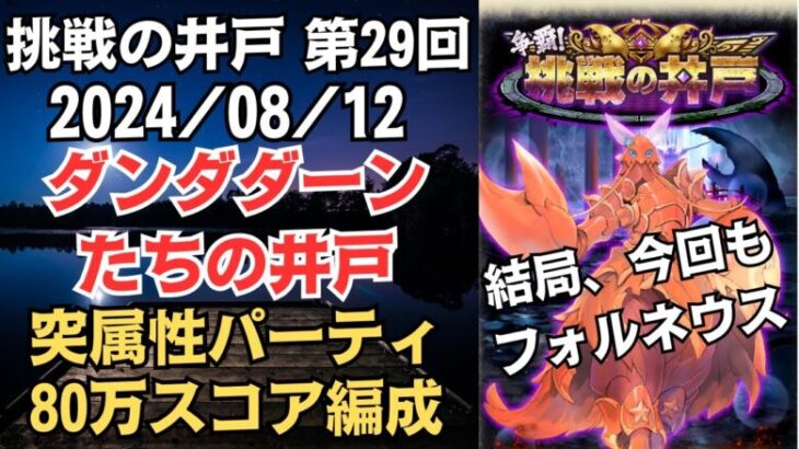 【ロマサガRS】術が有利だけど腕力でゴリ押し 全報酬獲得 80万スコア編成 挑戦の井戸「第29回 ダンダダーンたちの井戸」2024/08/12 ロマンシングサガリユニバース