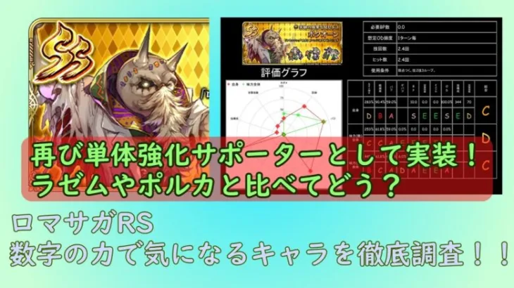 【ロマサガRS】単体強化サポーター更新！ボクオーンを数字の力で徹底調査！