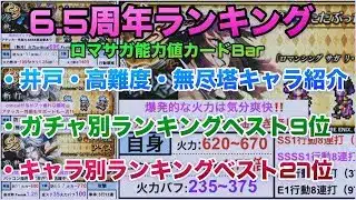 【ロマサガRS】6.5周年ランキング【ロマサガカード紹介】〜9つのガチャランキング！27体のキャラランキング！井戸、高難度、無尽塔適正キャラ紹介〜