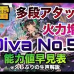 【ロマサガRS】（生声）Diva No.5能力値早見表〜冷雷多段アタッカー火力増殖炉〜🎵サガエメボス戦🎵